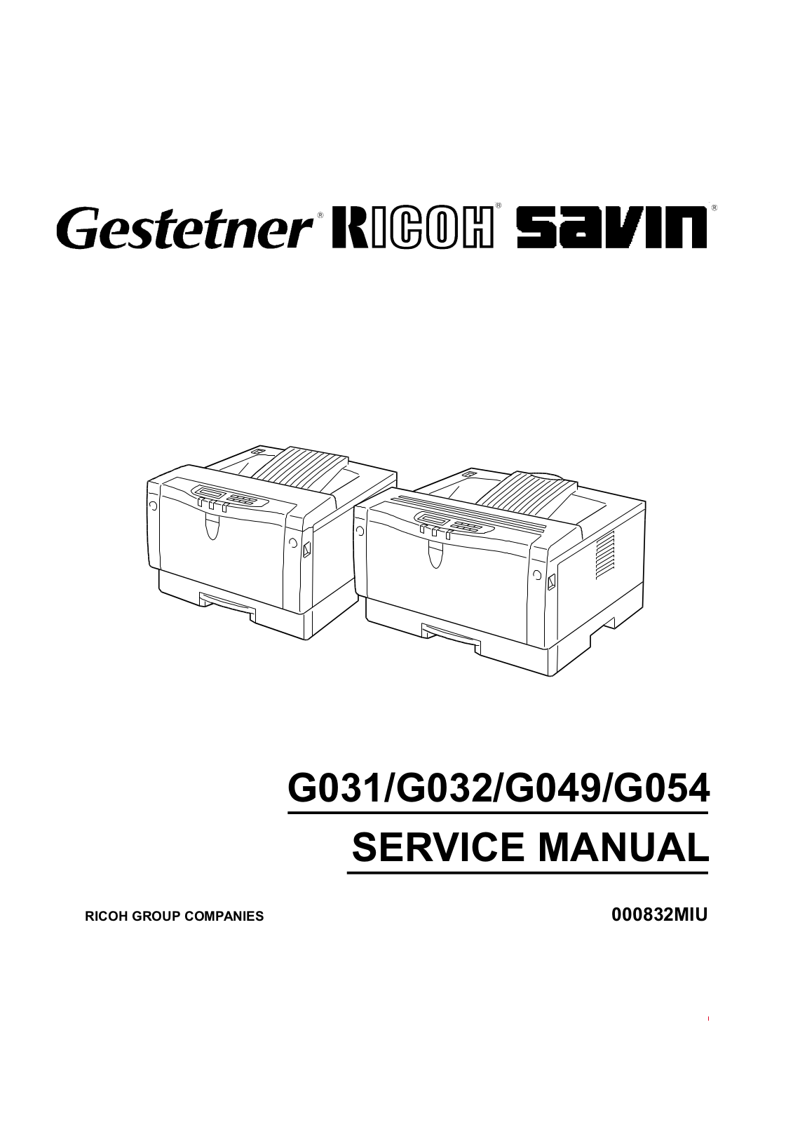 Ricoh G031, G049, G054, G032 Service Manual