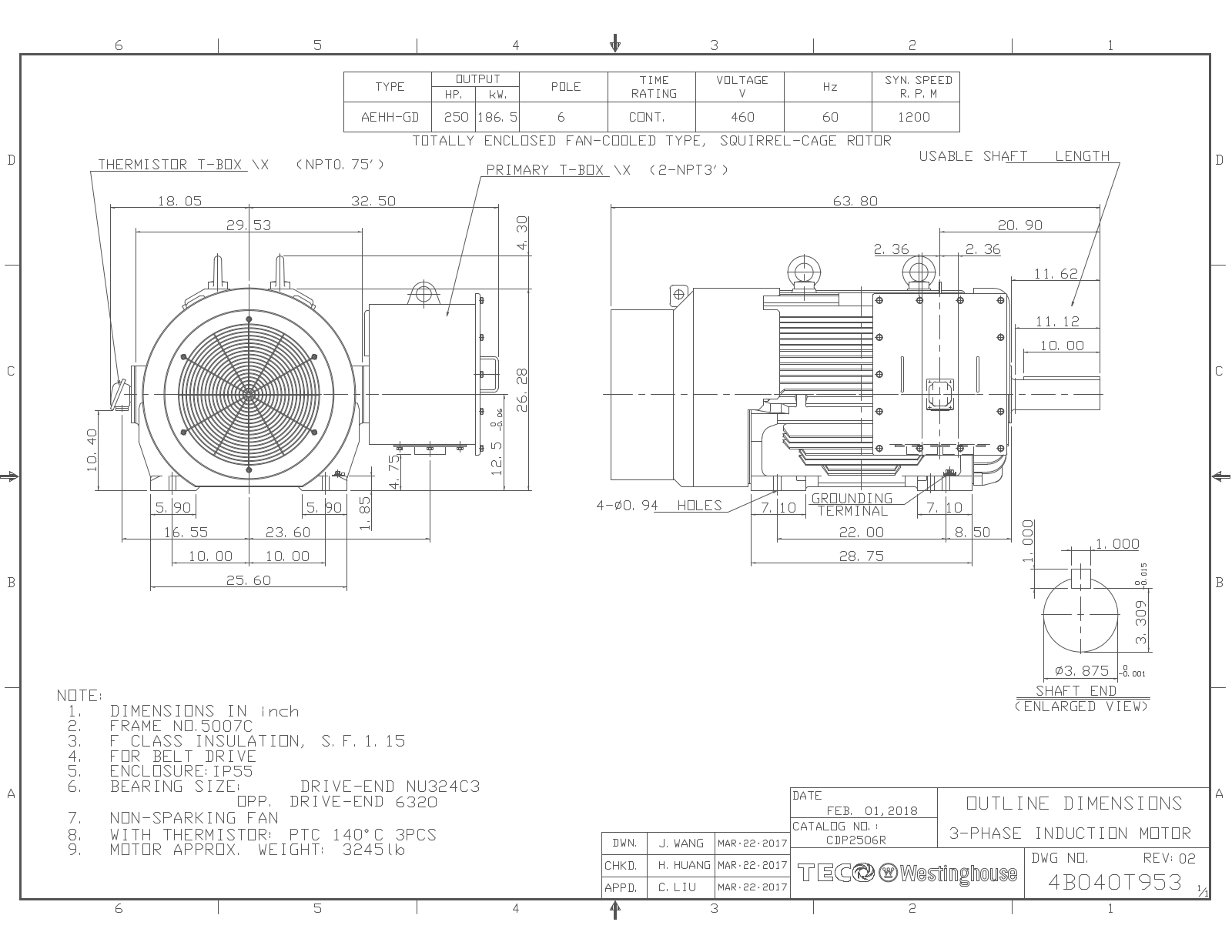 Teco CDP2506R Reference Drawing