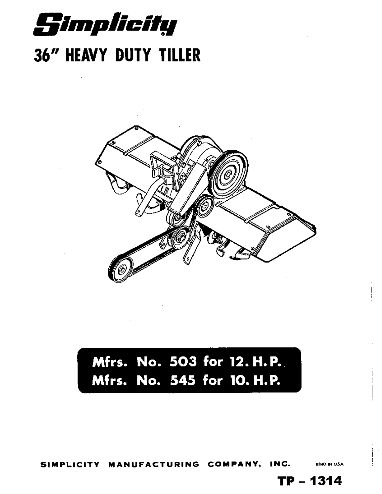 Simplicity 503, 545 User Manual