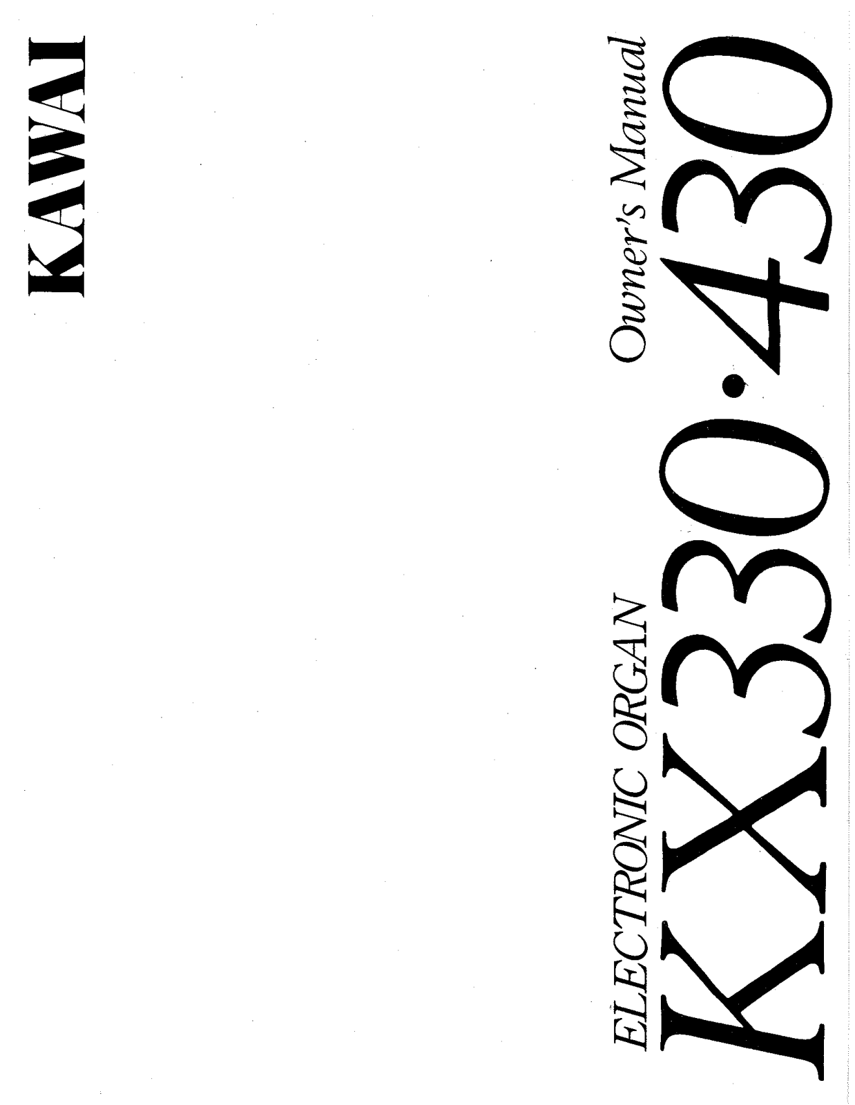 KAWAI KX330, KX430 User Guide