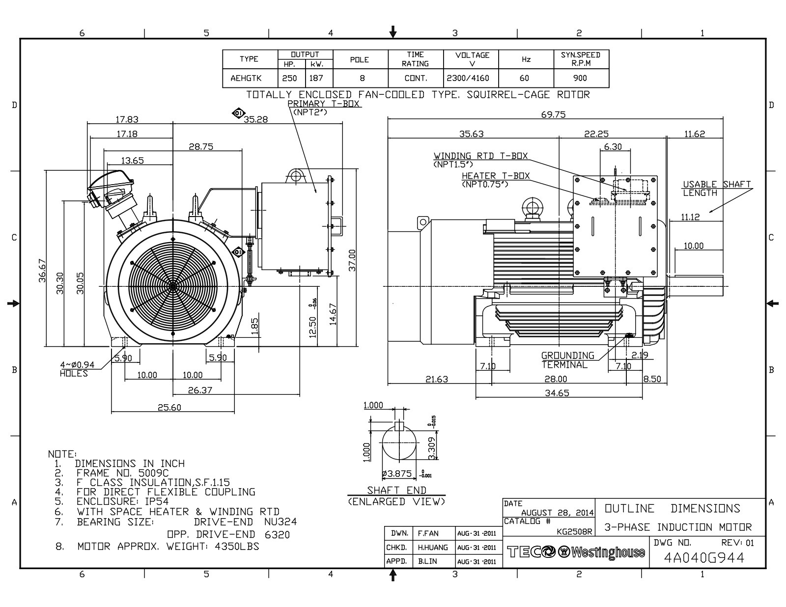 Teco KG2508R Reference Drawing