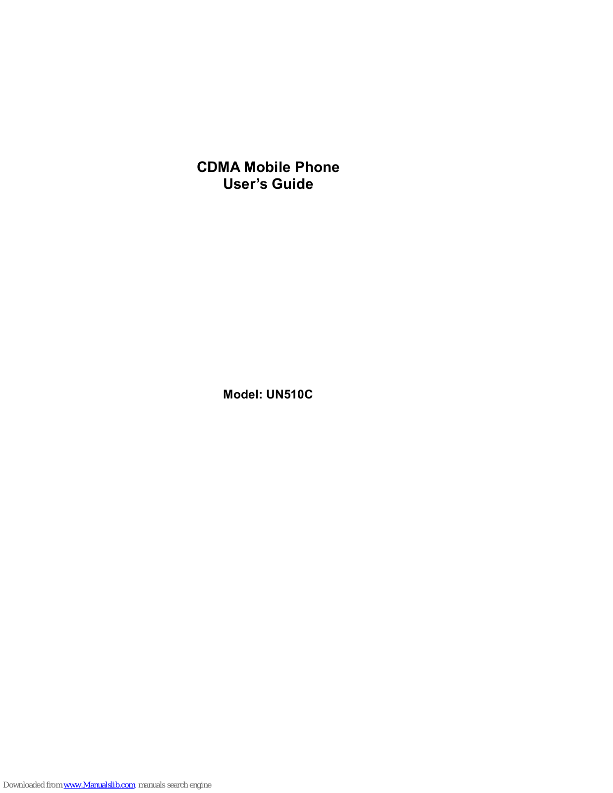 UNICAIR UN510C User Manual