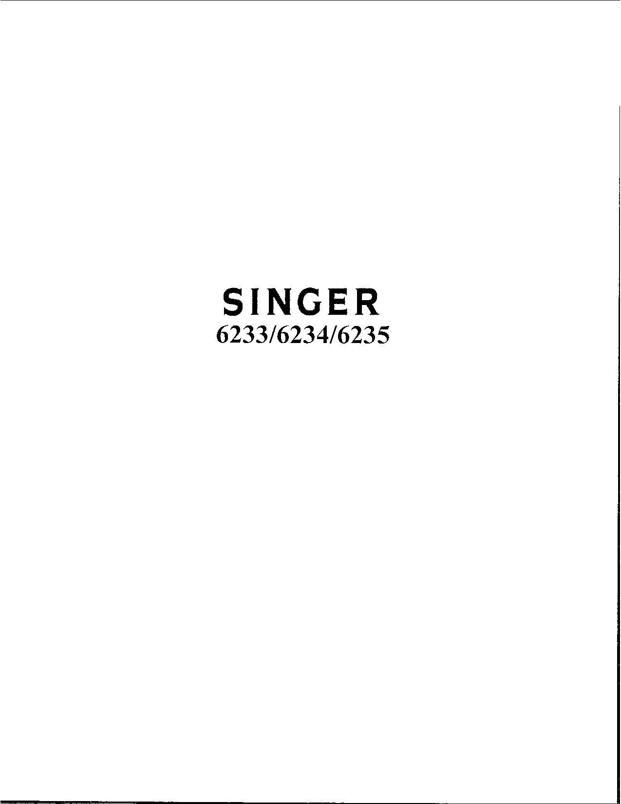 Singer 6234, 6233, 6235 User Manual