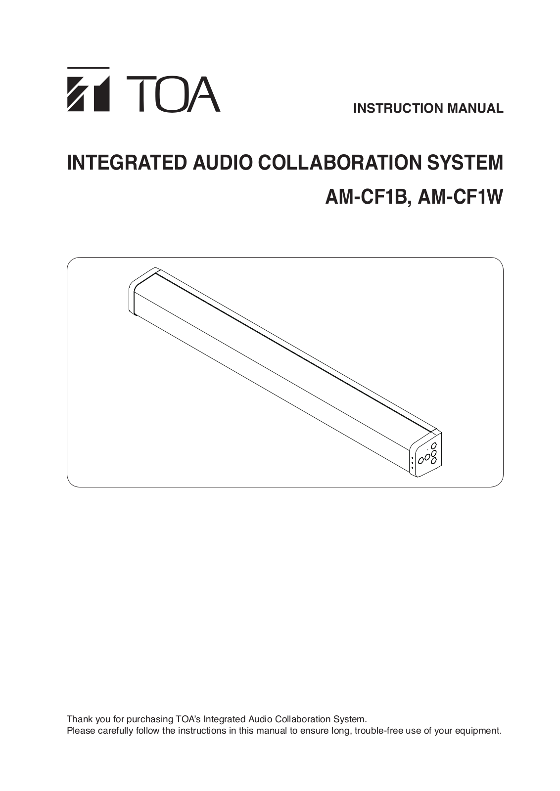 Toa AM-CF1B, AM-CF1W Instruction Manual