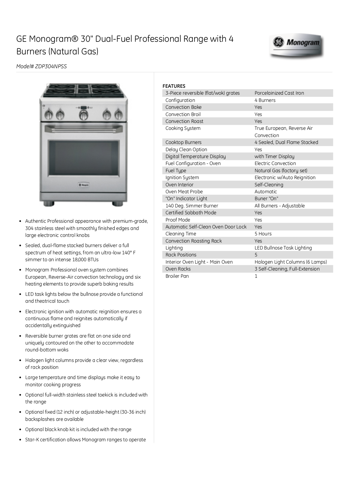 Monogram MORADW111 Product Feature manual