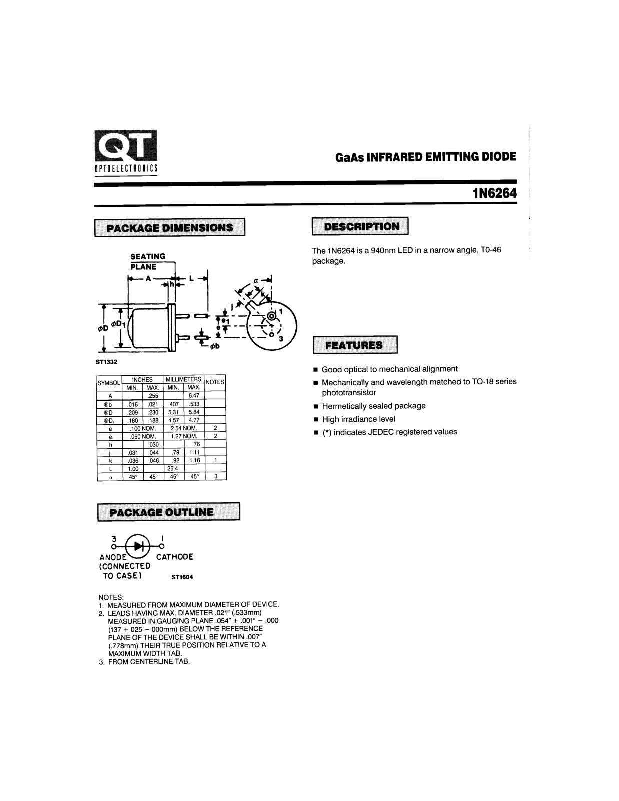 QT 1N6264 Datasheet