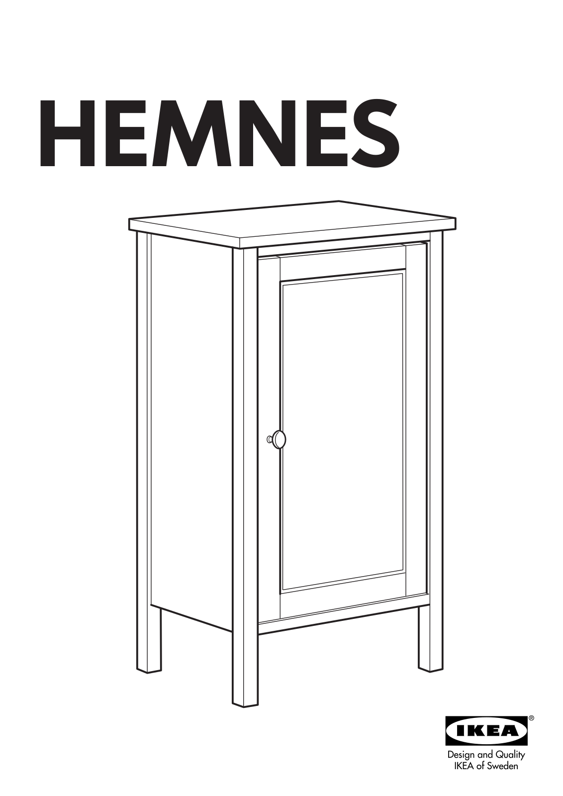 IKEA HEMNES BEDSIDE TABLE 15X15 Assembly Instruction