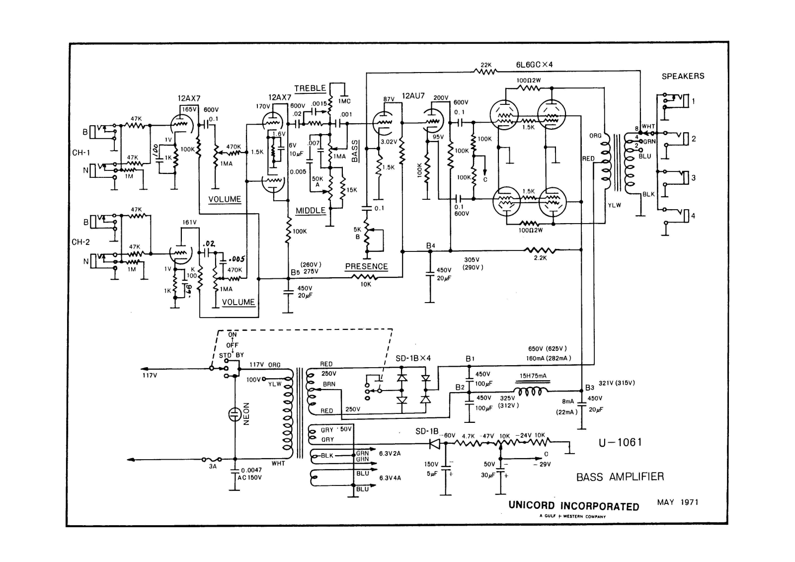 Unicord u 1061 schematic