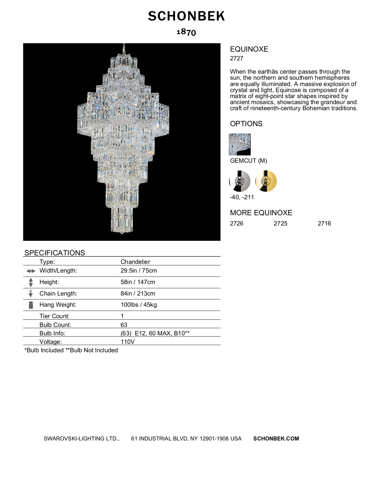 Schonbek SOC1768 Specifications - ManualMachine.com