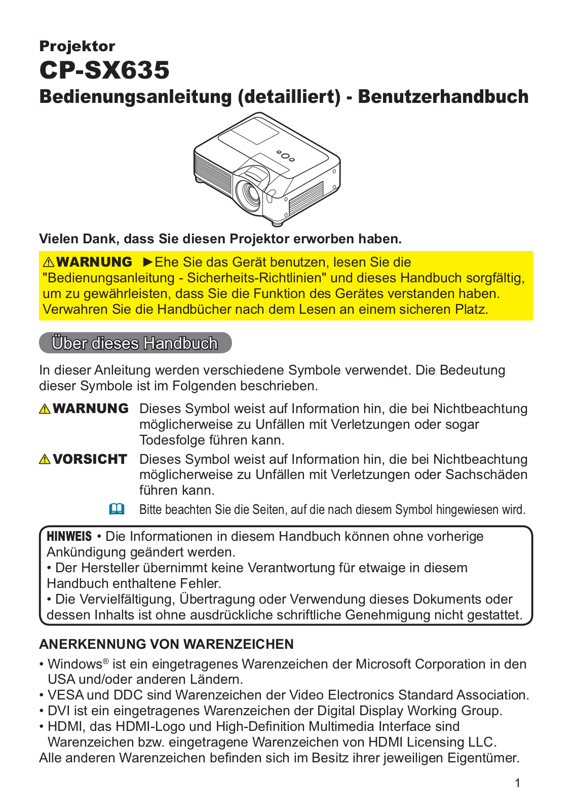 Hitachi CP-SX635W User Manual