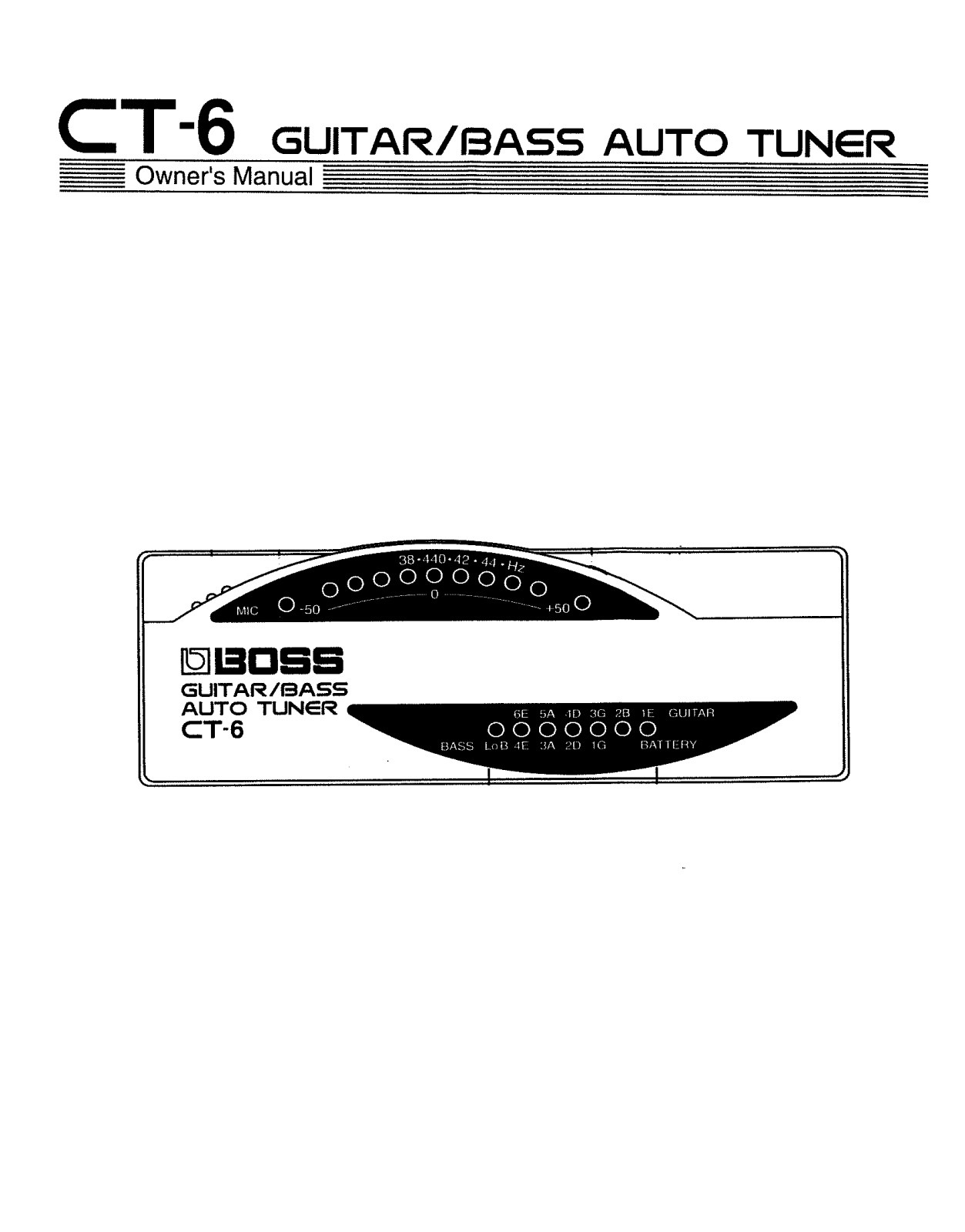 Roland Corporation CT-6 Owner's Manual