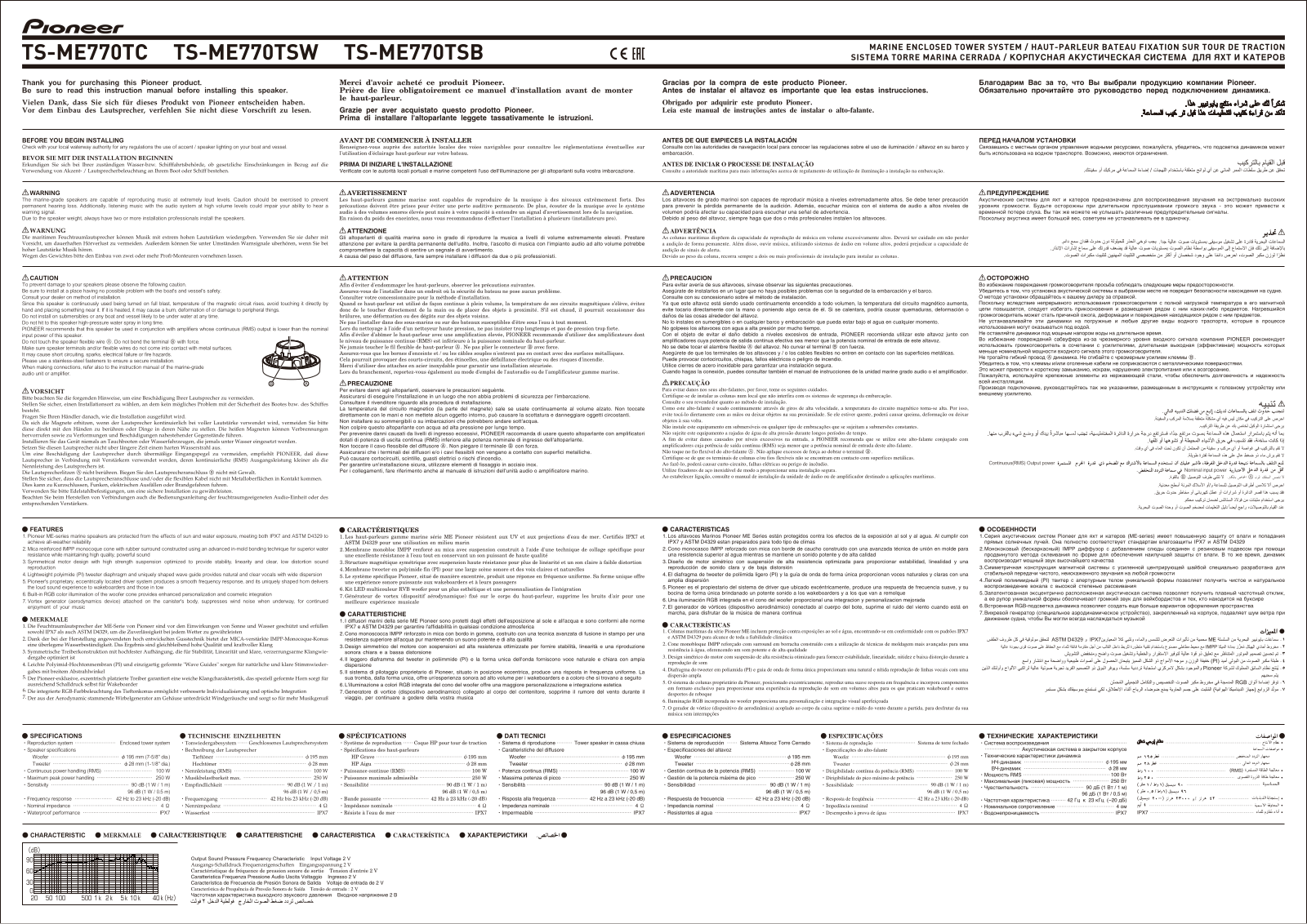 Pioneer TS-ME770TC, TS-ME770TSW, TS-ME770TSB User Manual