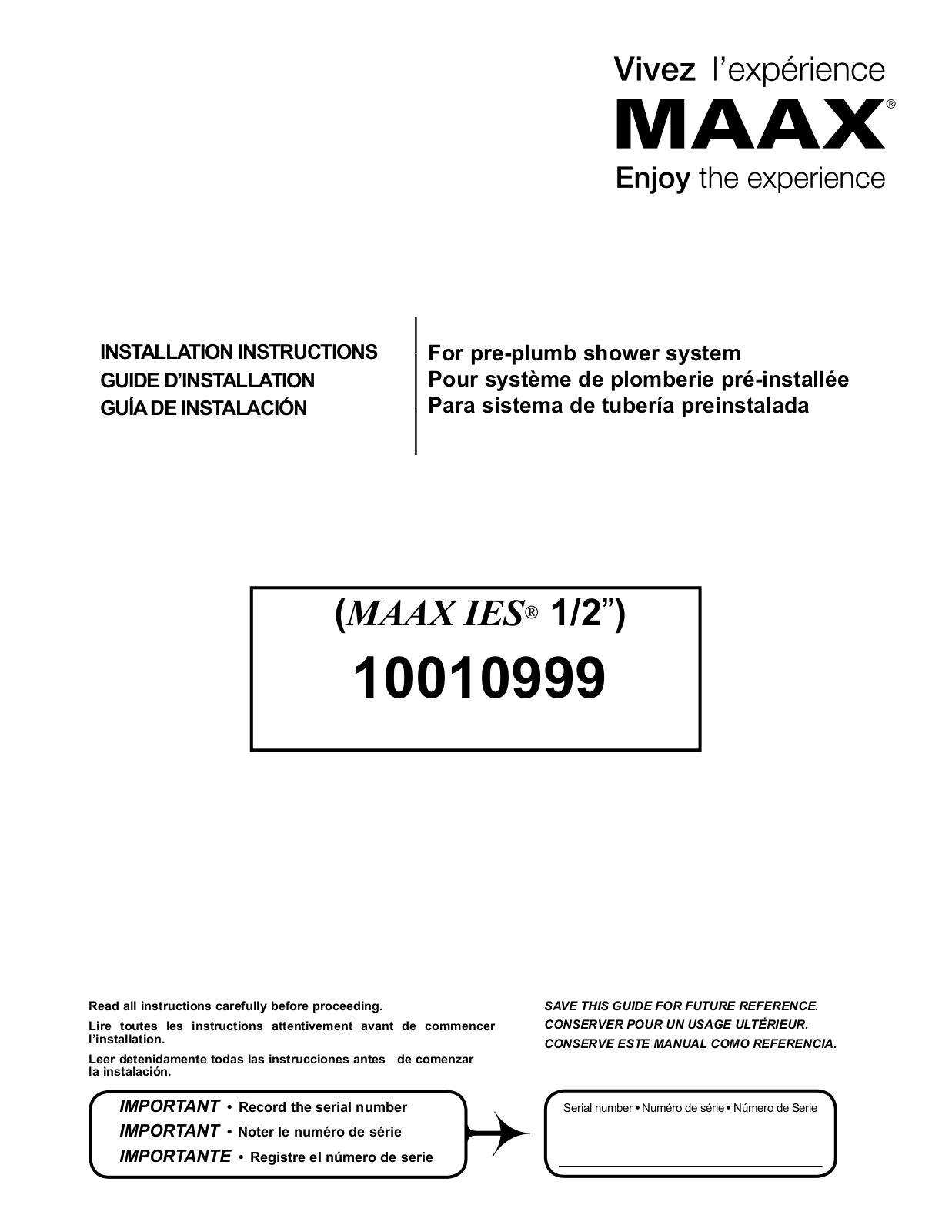 MAAX CALYPSO User Manual