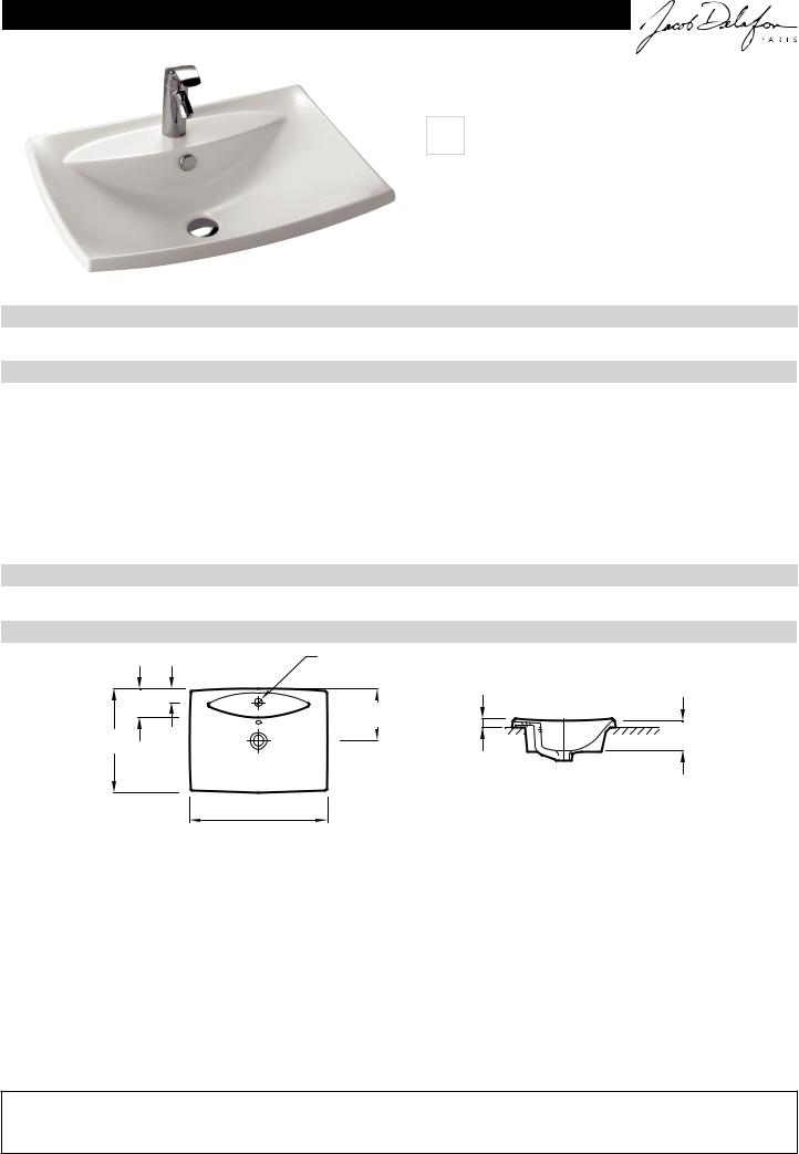 Jacob Delafon ESCALE E1289-00 Datasheet