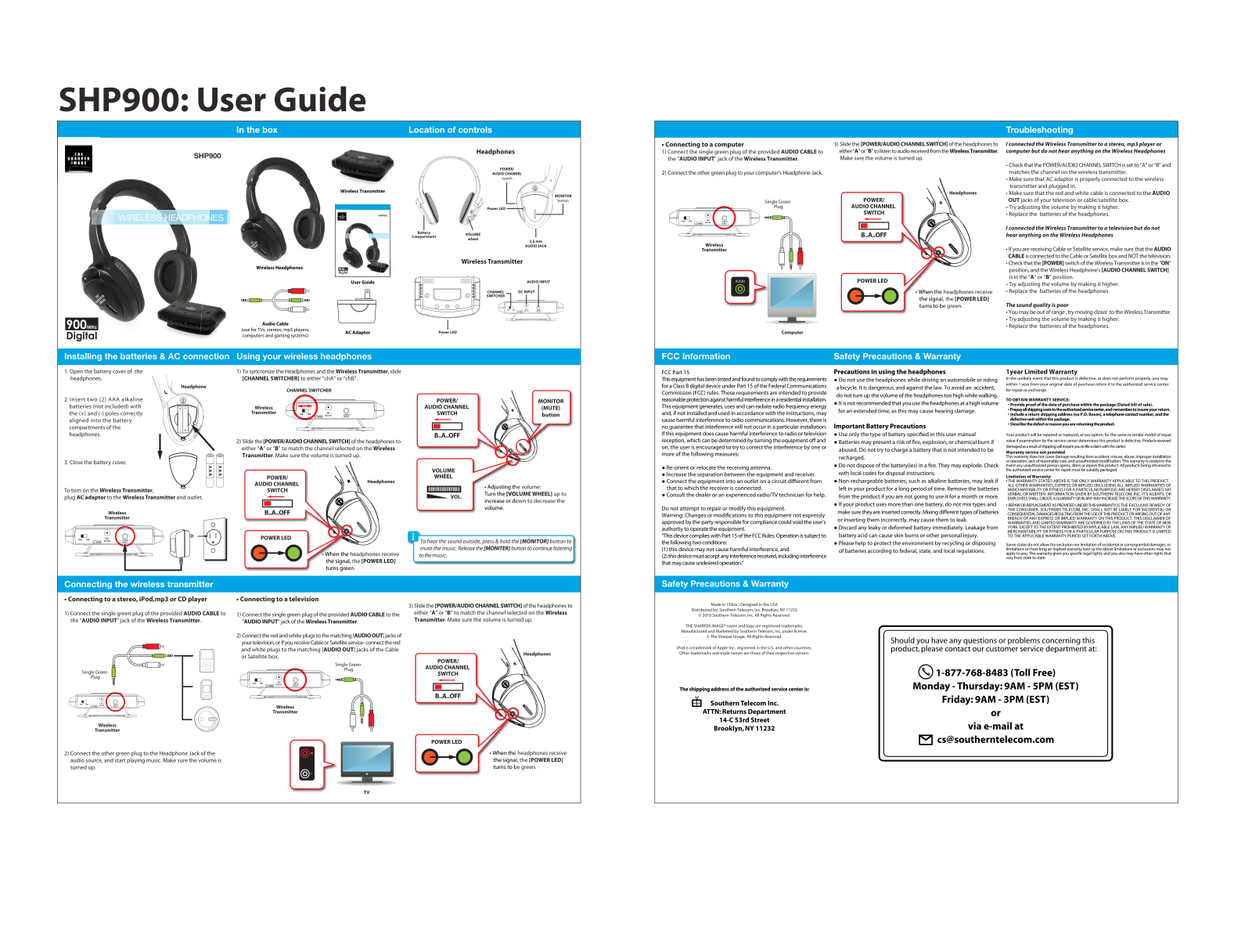 Sharper image SHP900 User Manual