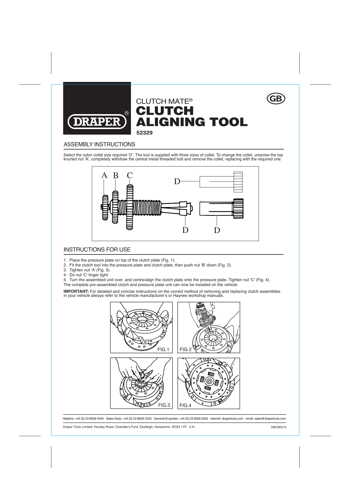 Draper Tools 52329 Instructions - ManualMachine.com