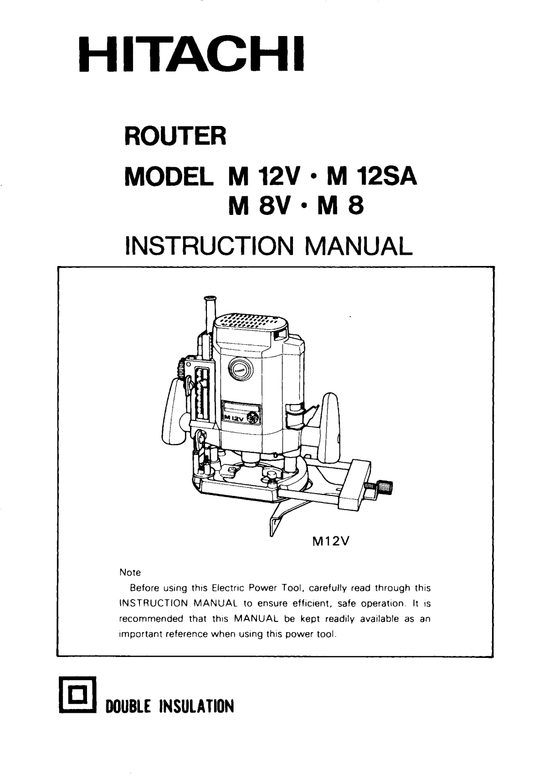 Hitachi M8, M12SA User Manual