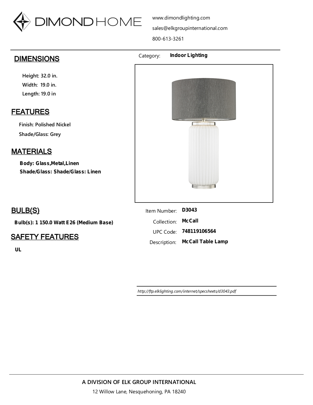 ELK Home D3043 User Manual