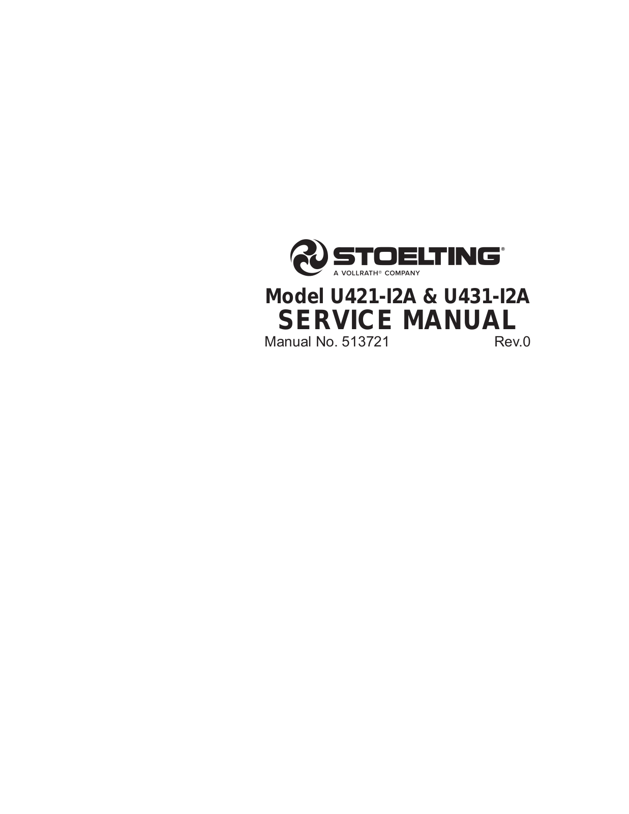 Stoelting U431 I2 Operators Manual