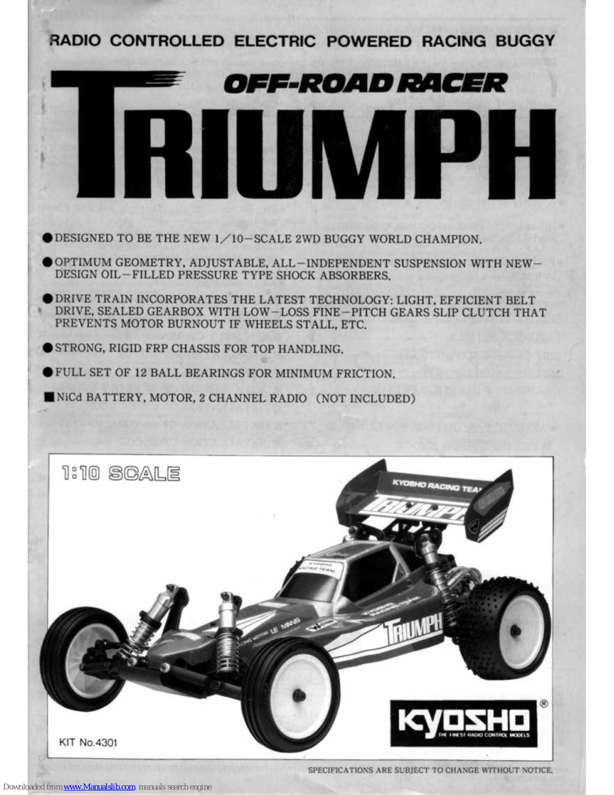 Kyosho Triumph 4301 Instruction Manual