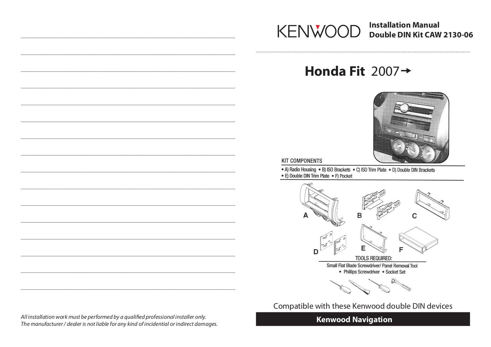 Kenwood CAW2130-06 User Manual