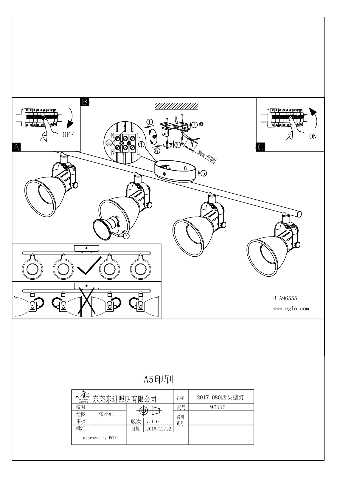 Eglo 96555 operation manual