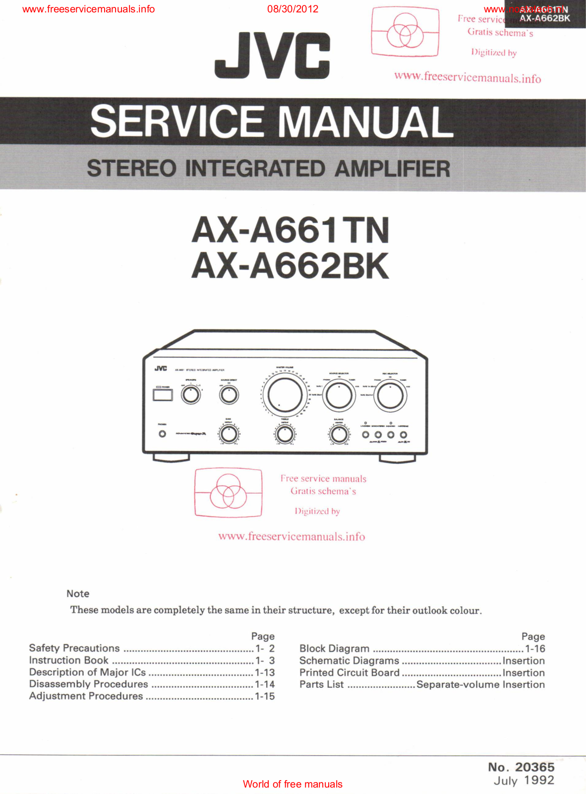 JVC ax a661tn, ax a662bk Service Manual