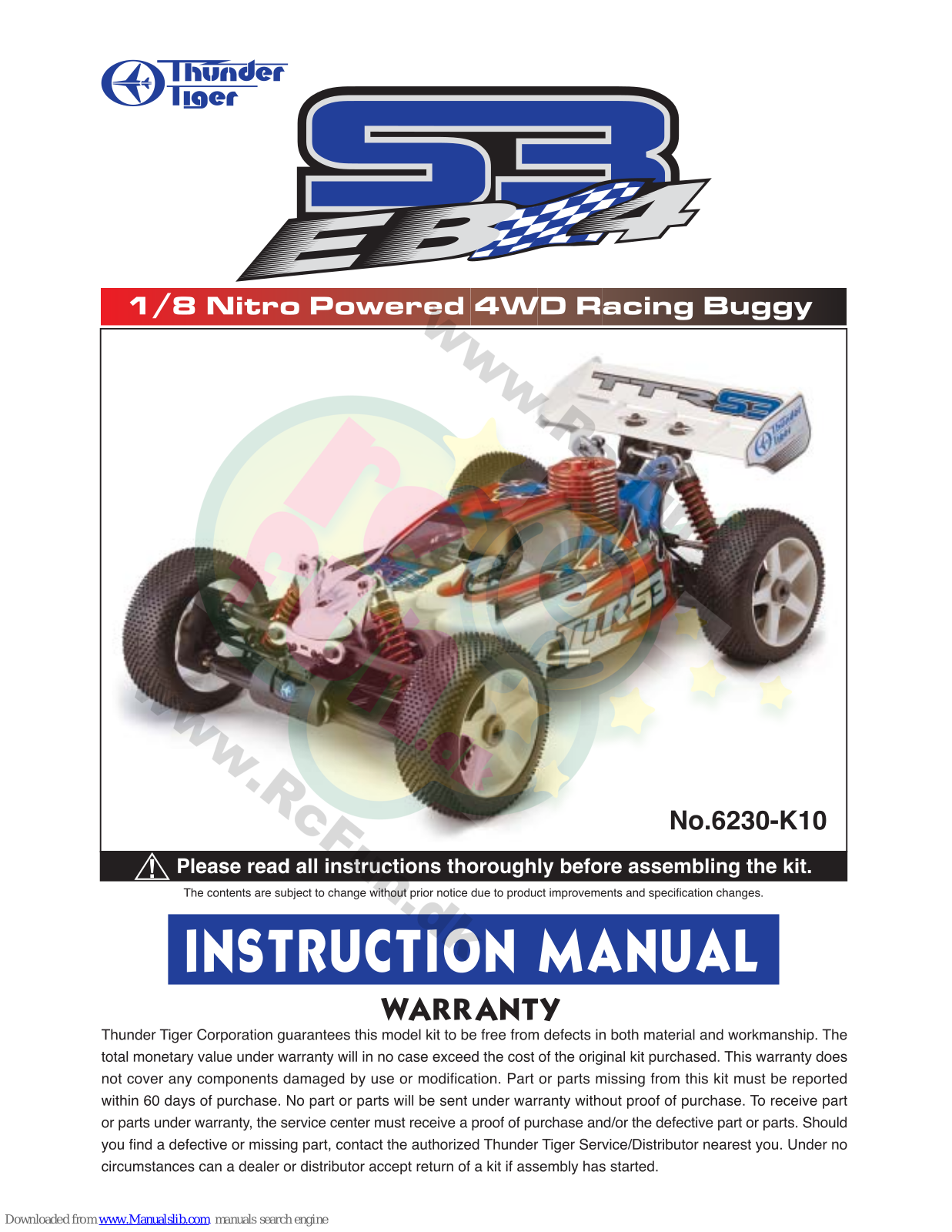 THUNDER TIGER EB4 S3 Instruction Manual