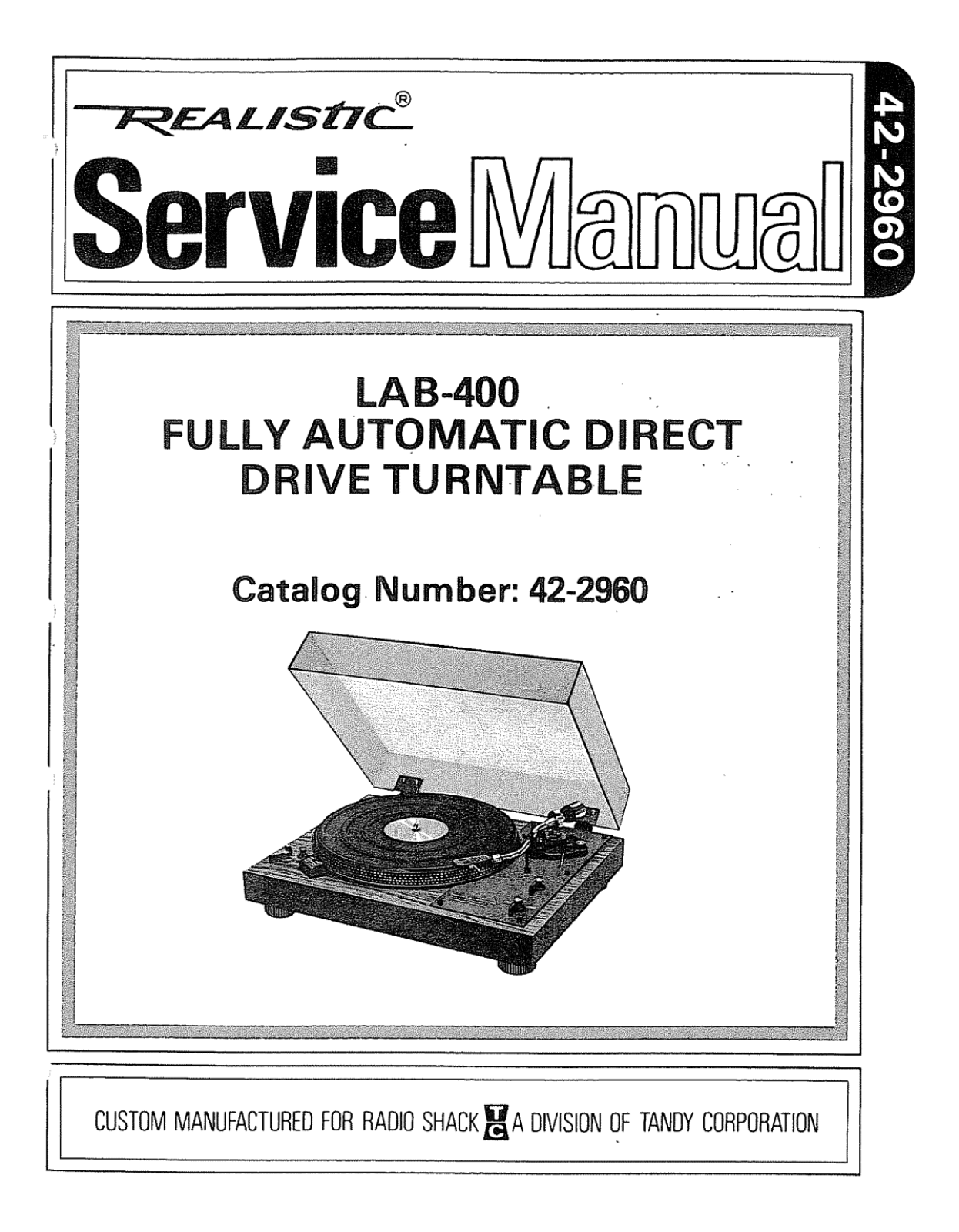 Realistic   RadioShack LAB-400 Service Manual