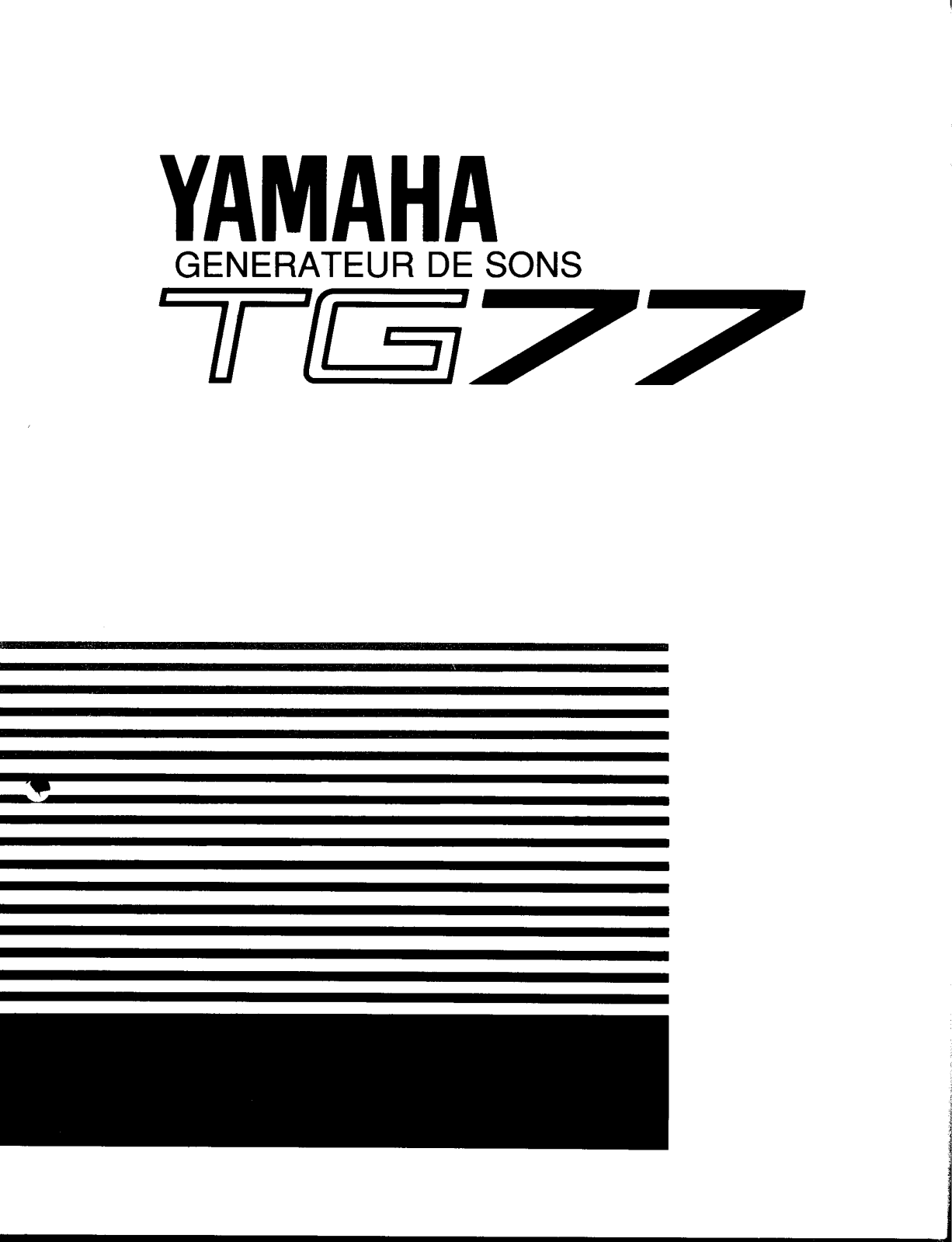 Yamaha TG77 Operating Manual