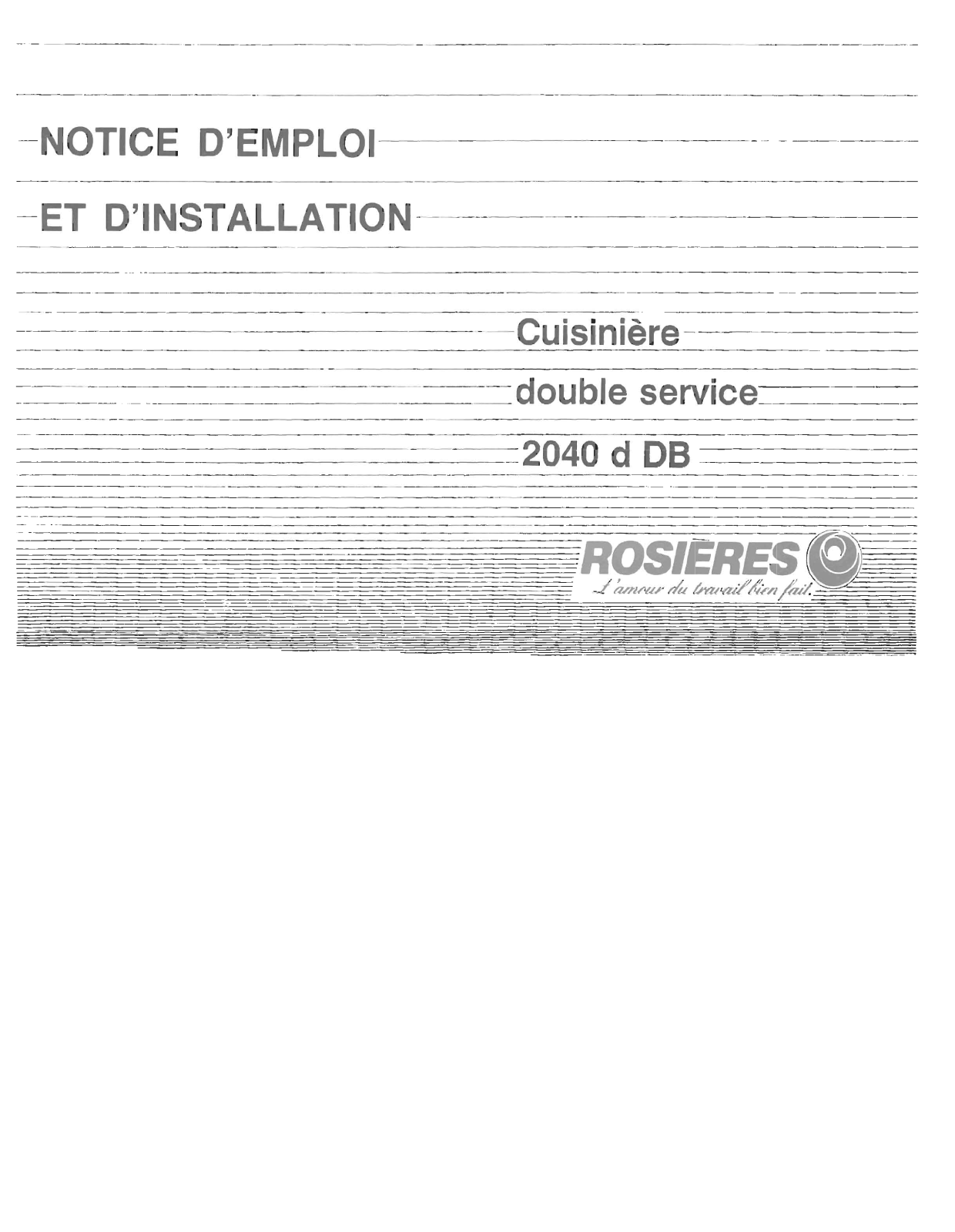ROSIERES 2040 D DB User Manual