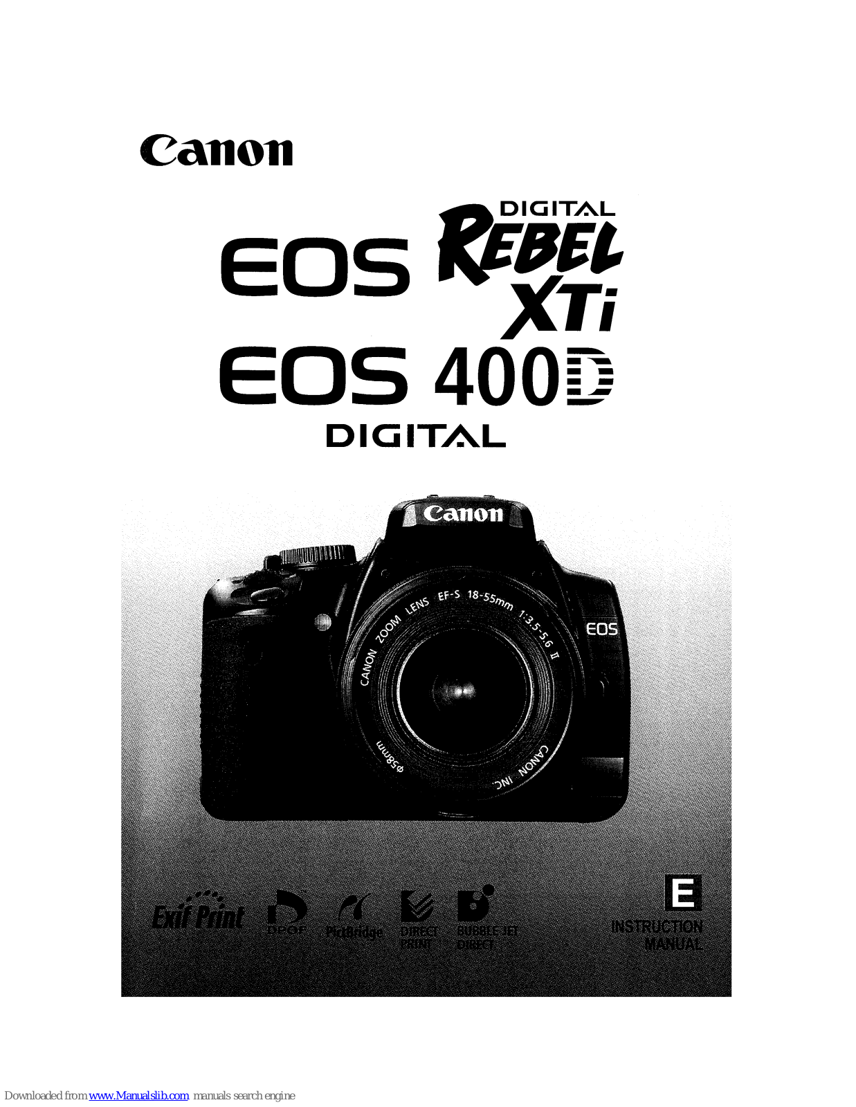 Canon EOS DIGITAL REBEL XTi, EOS 4000 DIGITAL Instruction Manual