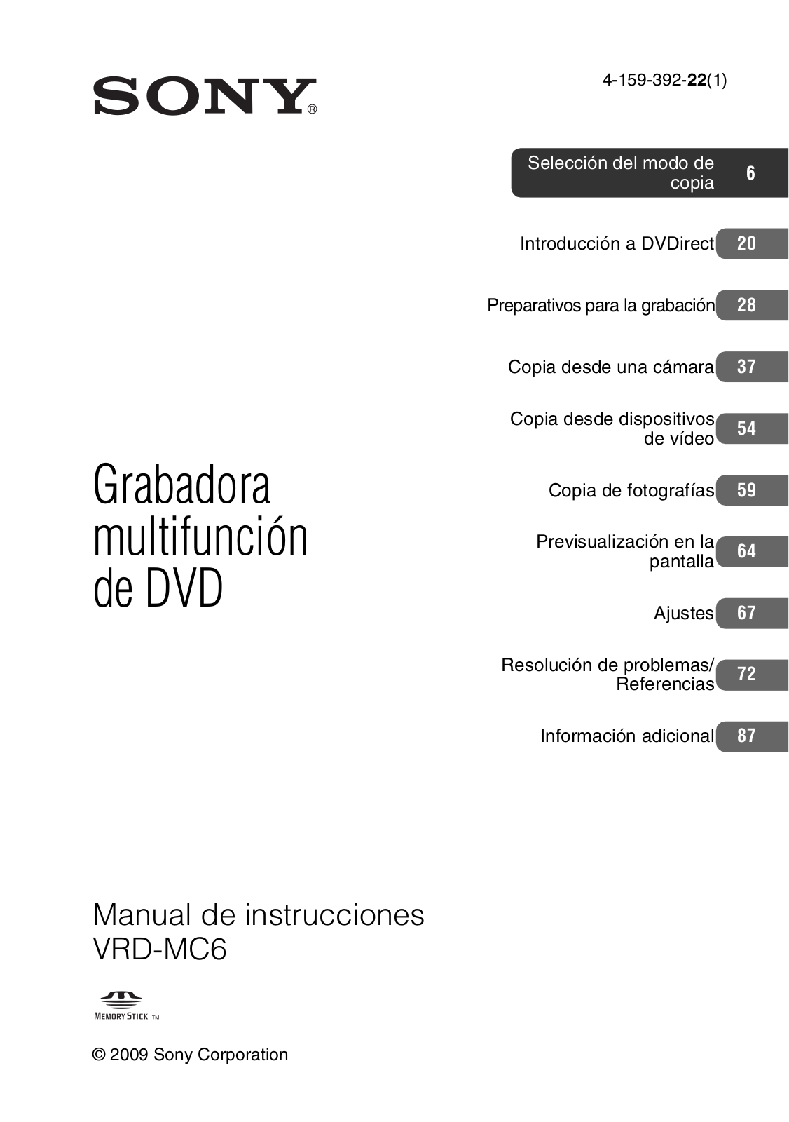 Sony VRD-MC6 User Manual