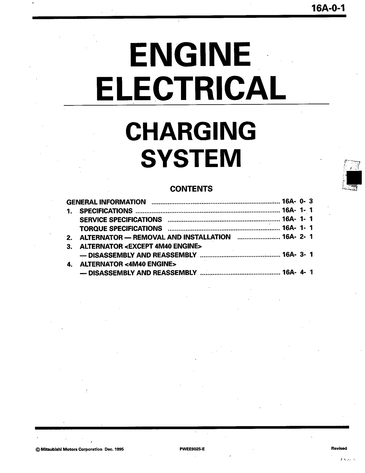 Isuzu Engine 1995 User Manual