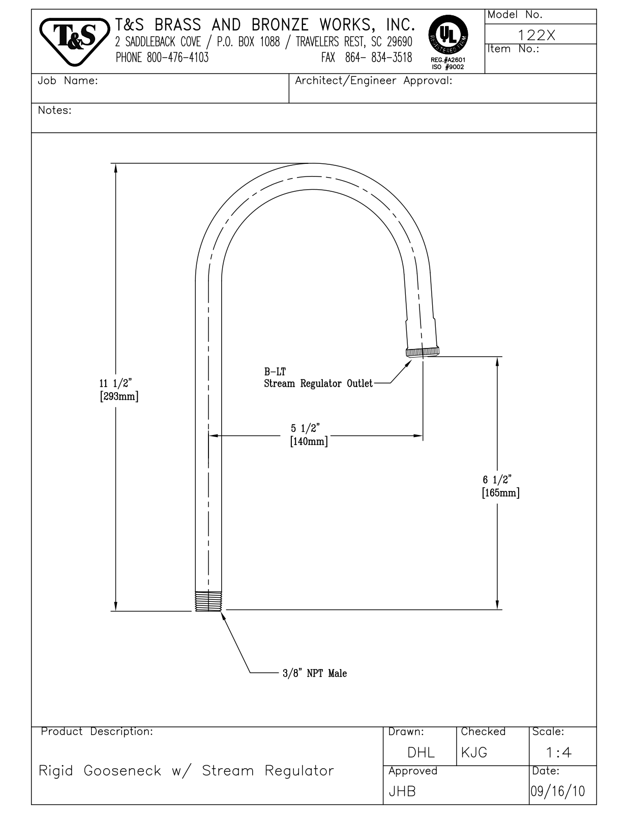 T&S Brass 122X User Manual - ManualMachine.com