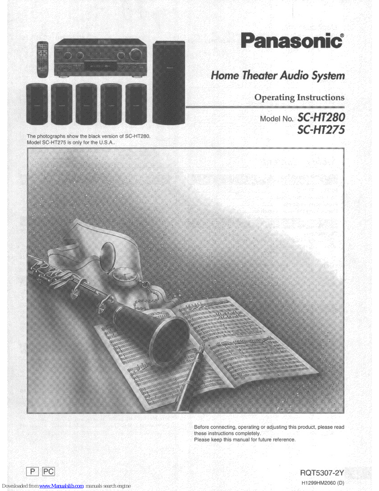 Panasonic SC-HT280S, SAHT275 - RECEIVER, SAHT280 - RECEIVER, SB-AFC280, SB-W280 Operating Instructions Manual - ManualMachine.com