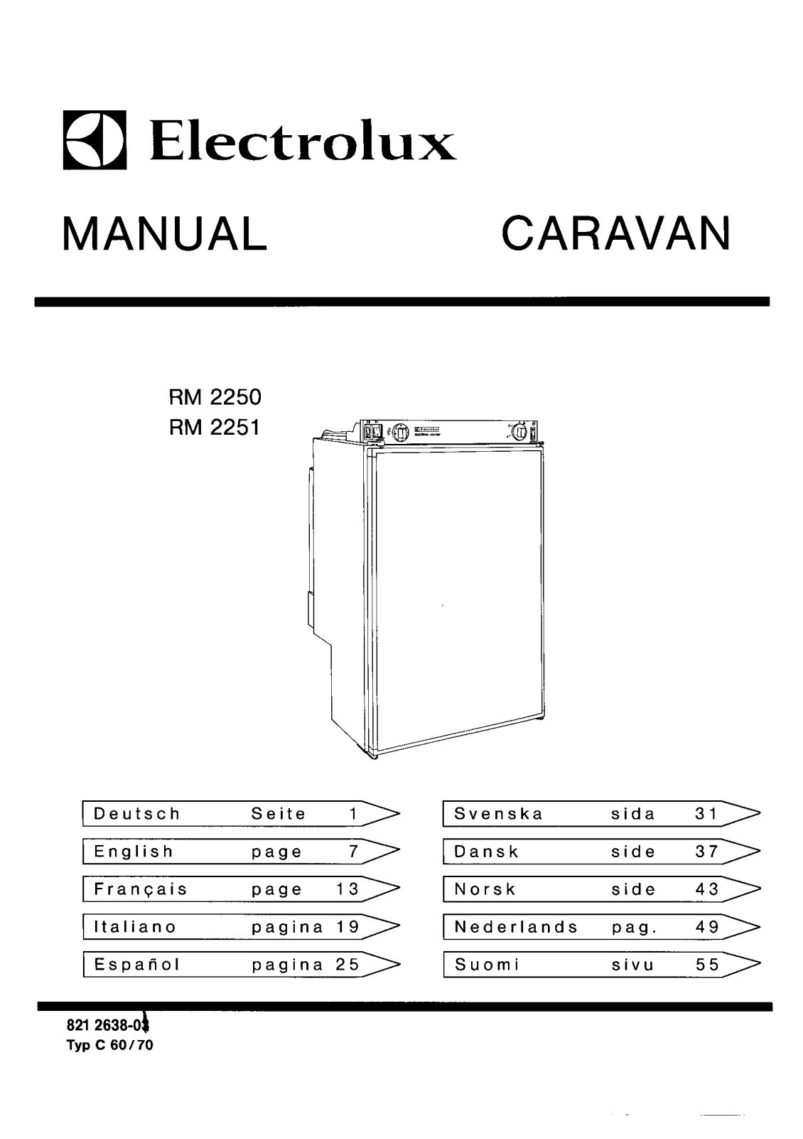 electrolux RM2251, RM2250 User Manual