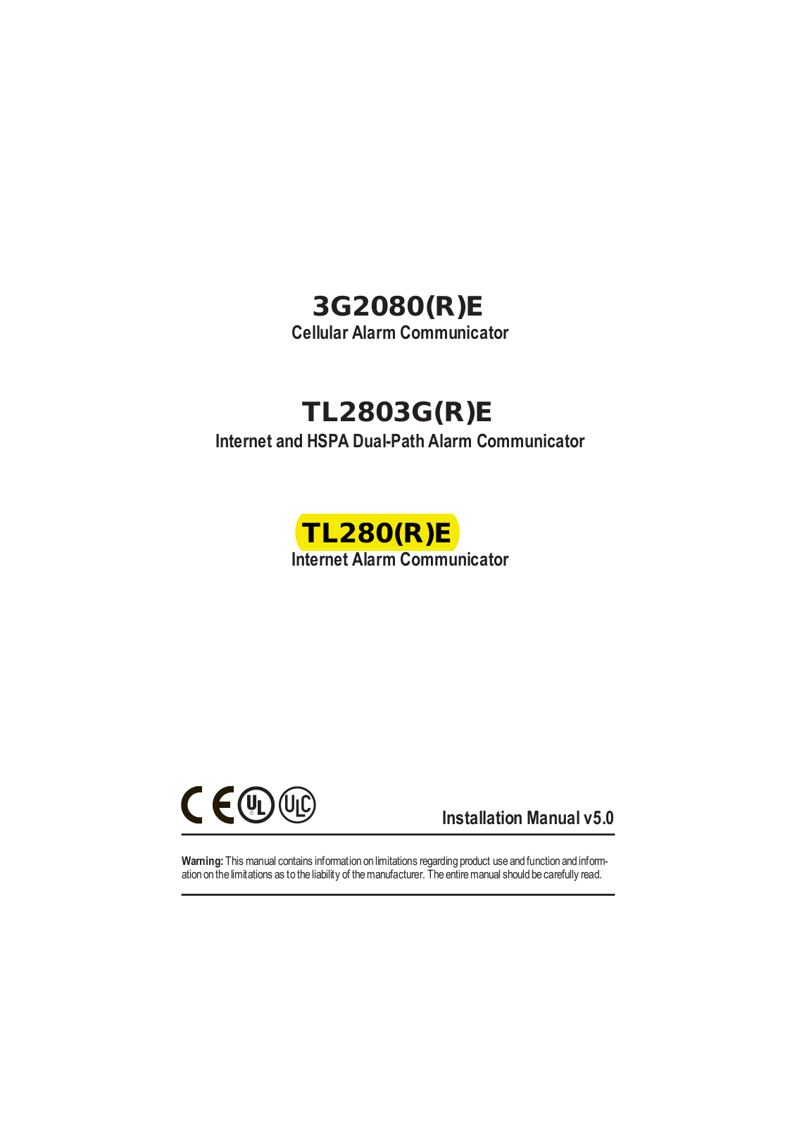 Tyco Safety Canada 16TL2803GRE User Manual