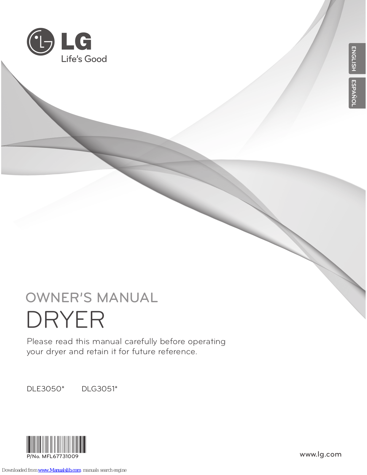 LG DLE3050, DLG3051 Owner's Manual