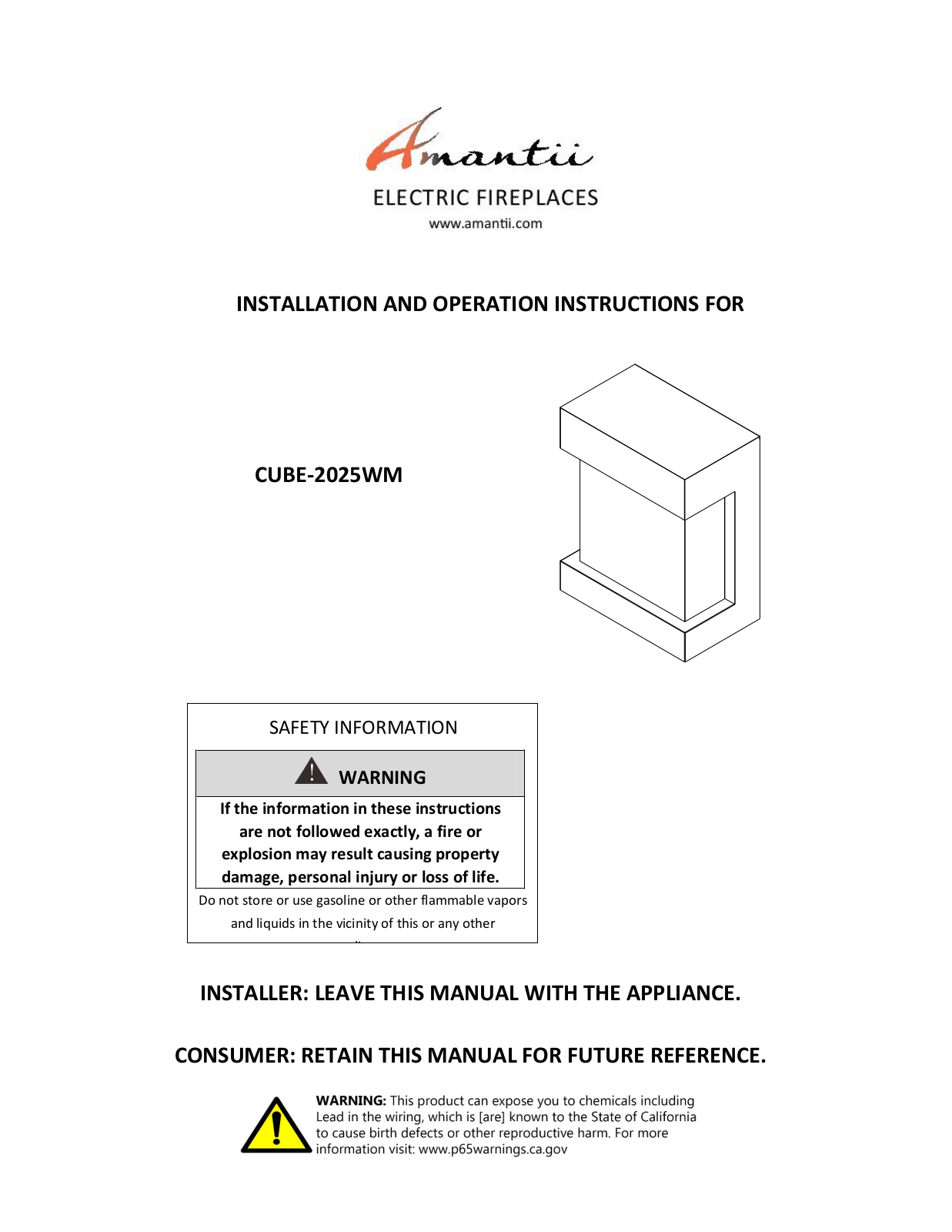 Amantii CUBE-2025WM User Manual