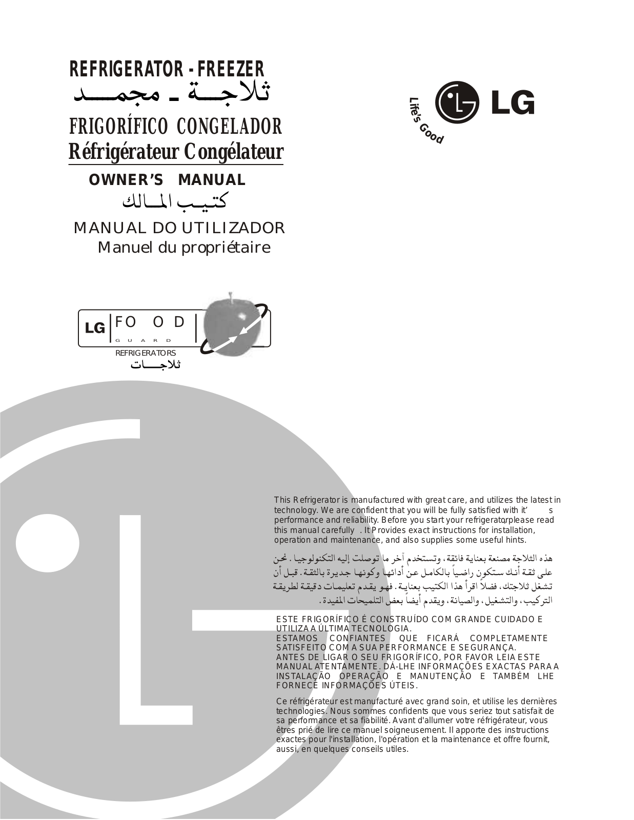 LG GR-B392YM, GL-G392DB, GL-G432DL, GL-M432YM, GR-B450YL Owner’s Manual