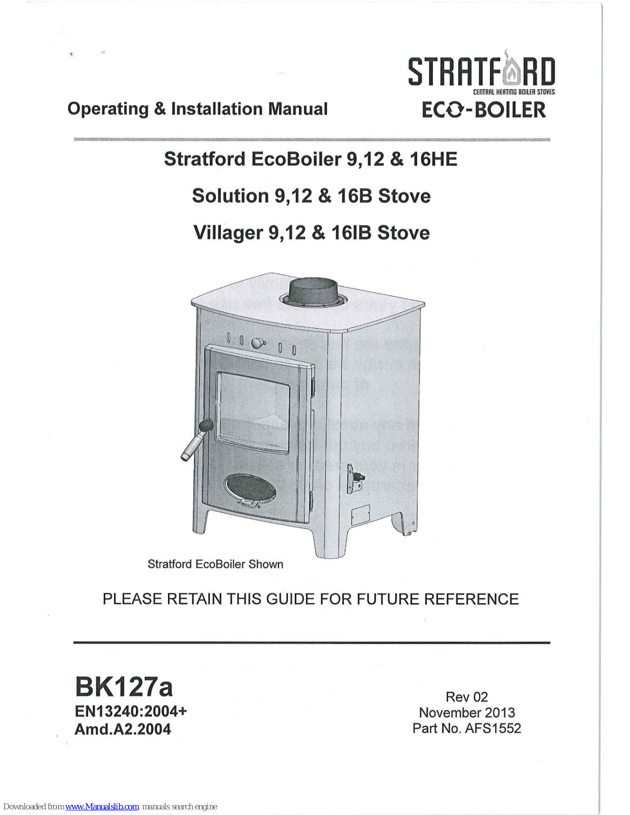 Stratford EcoBoiler 12 HE, Villager 12 IB, Solution 16 B, Villager 9 IB, Villager 16 IB Operating & Installation Manual - ManualMachine.com