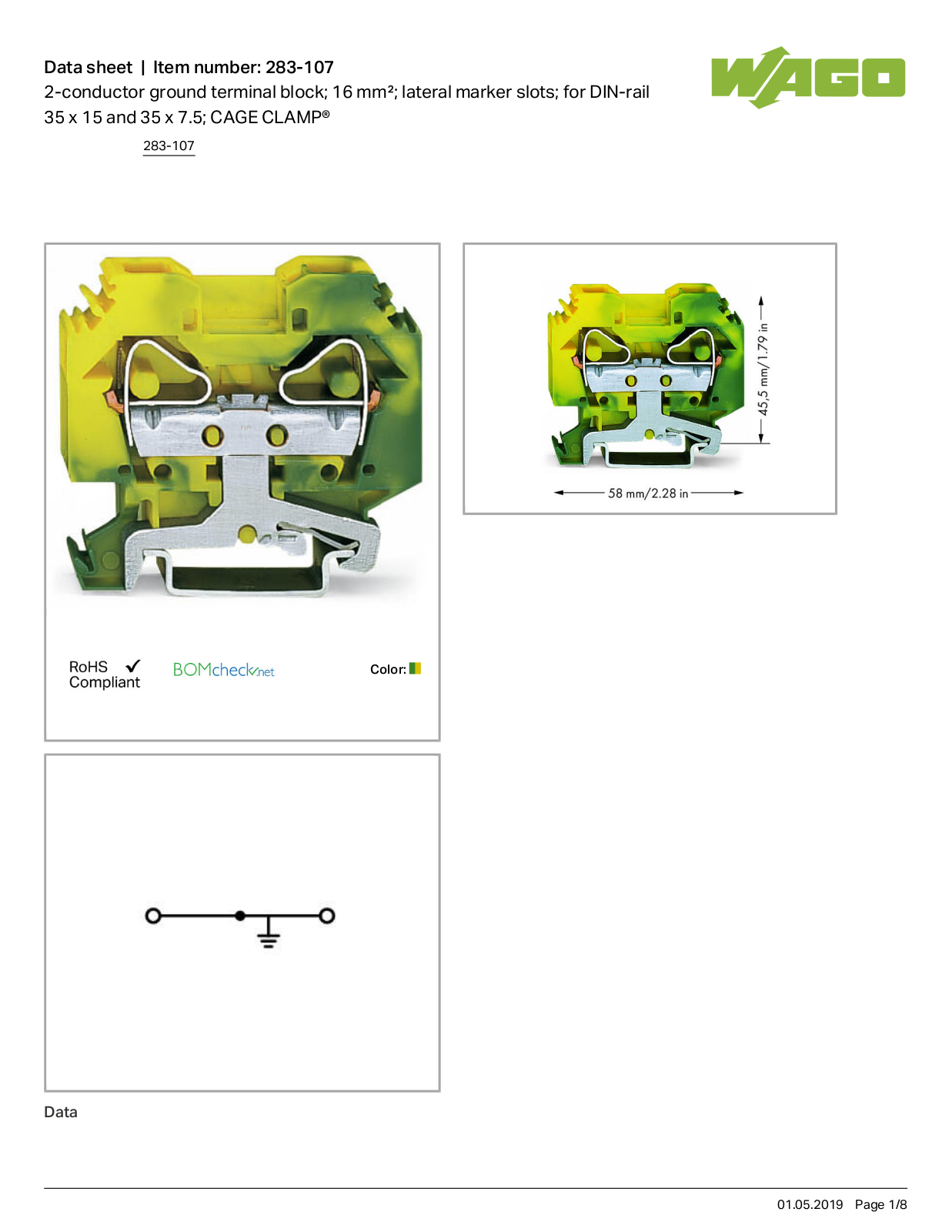 Wago 283-107 Data Sheet