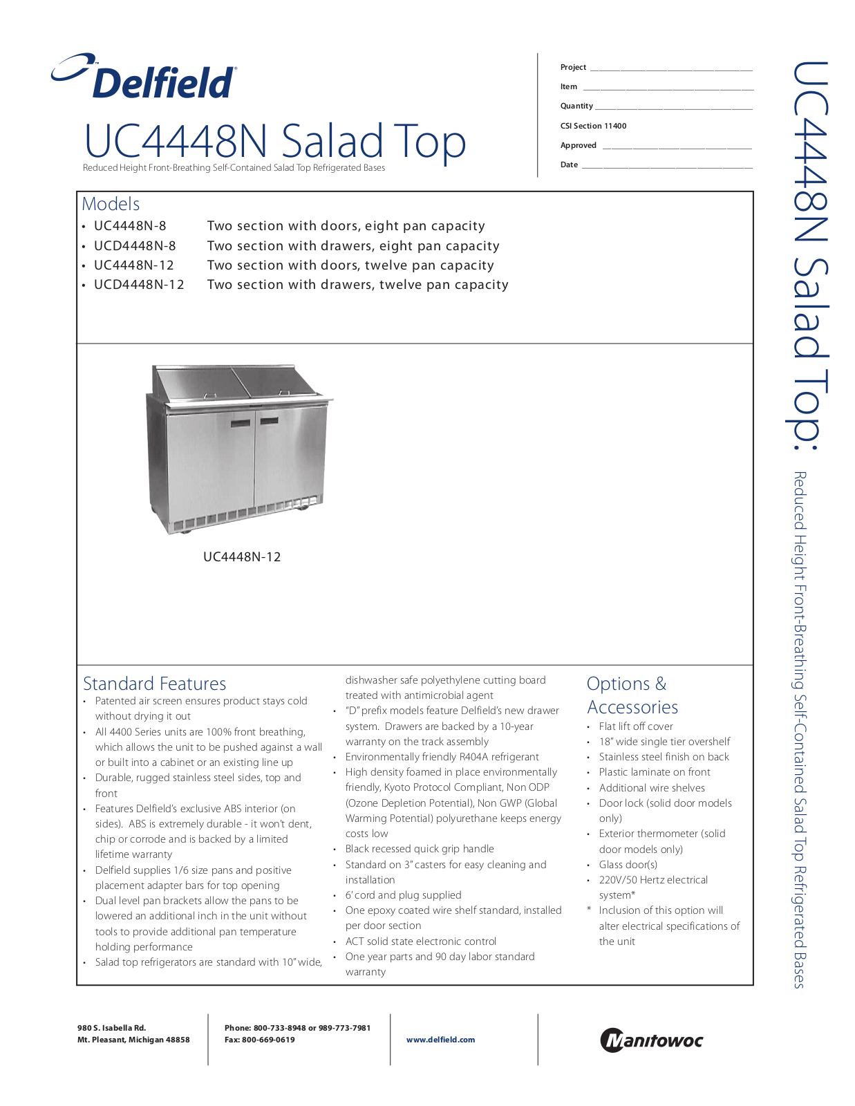 Delfield UC4448N-12 User Manual