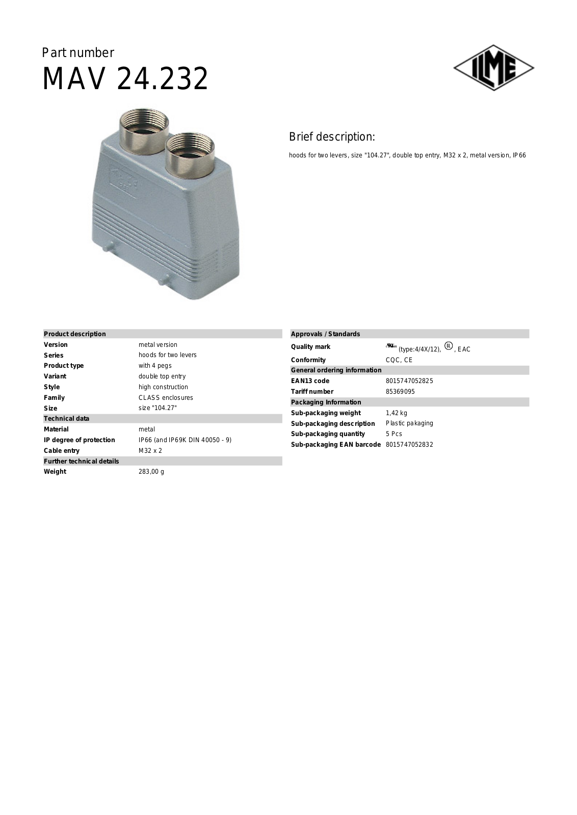 ILME MAV-24.232 Data Sheet