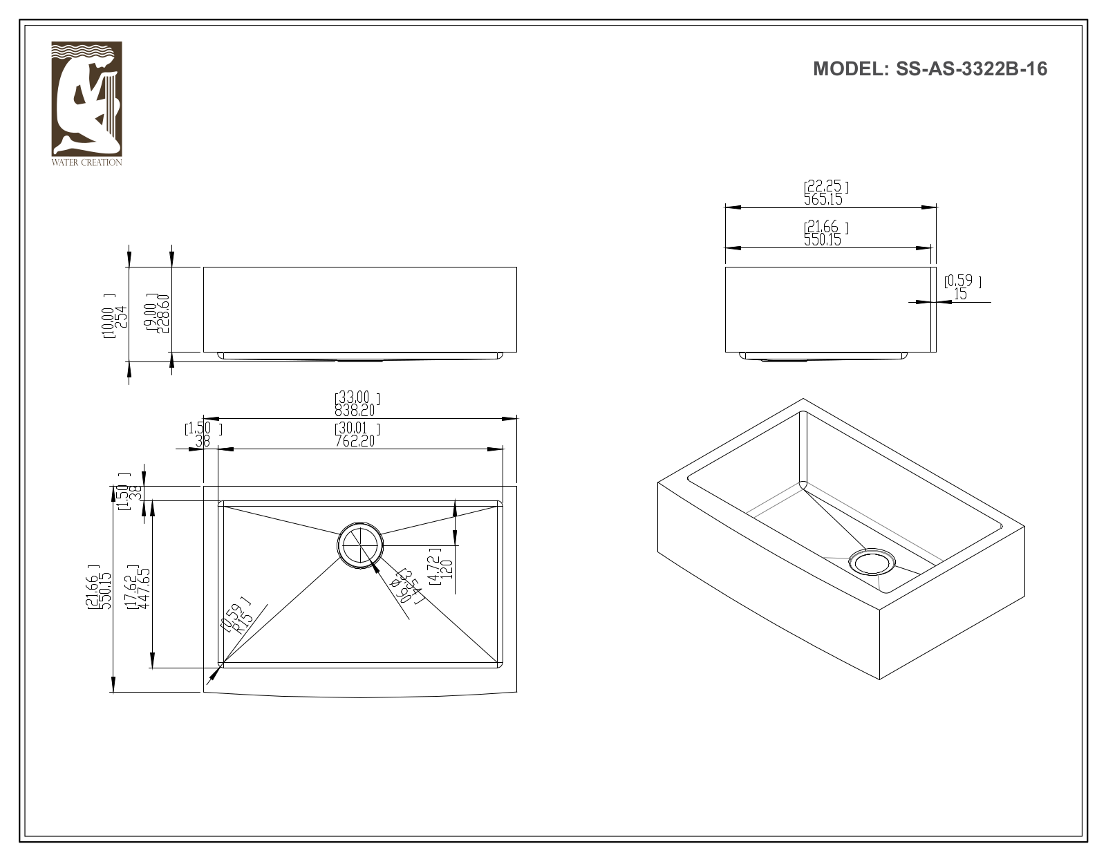 Water Creation CF511AS3322B User Manual