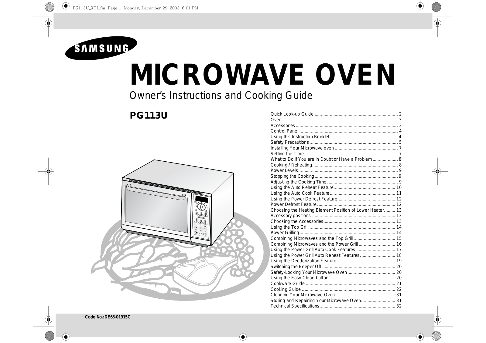 Samsung PG113U User Manual