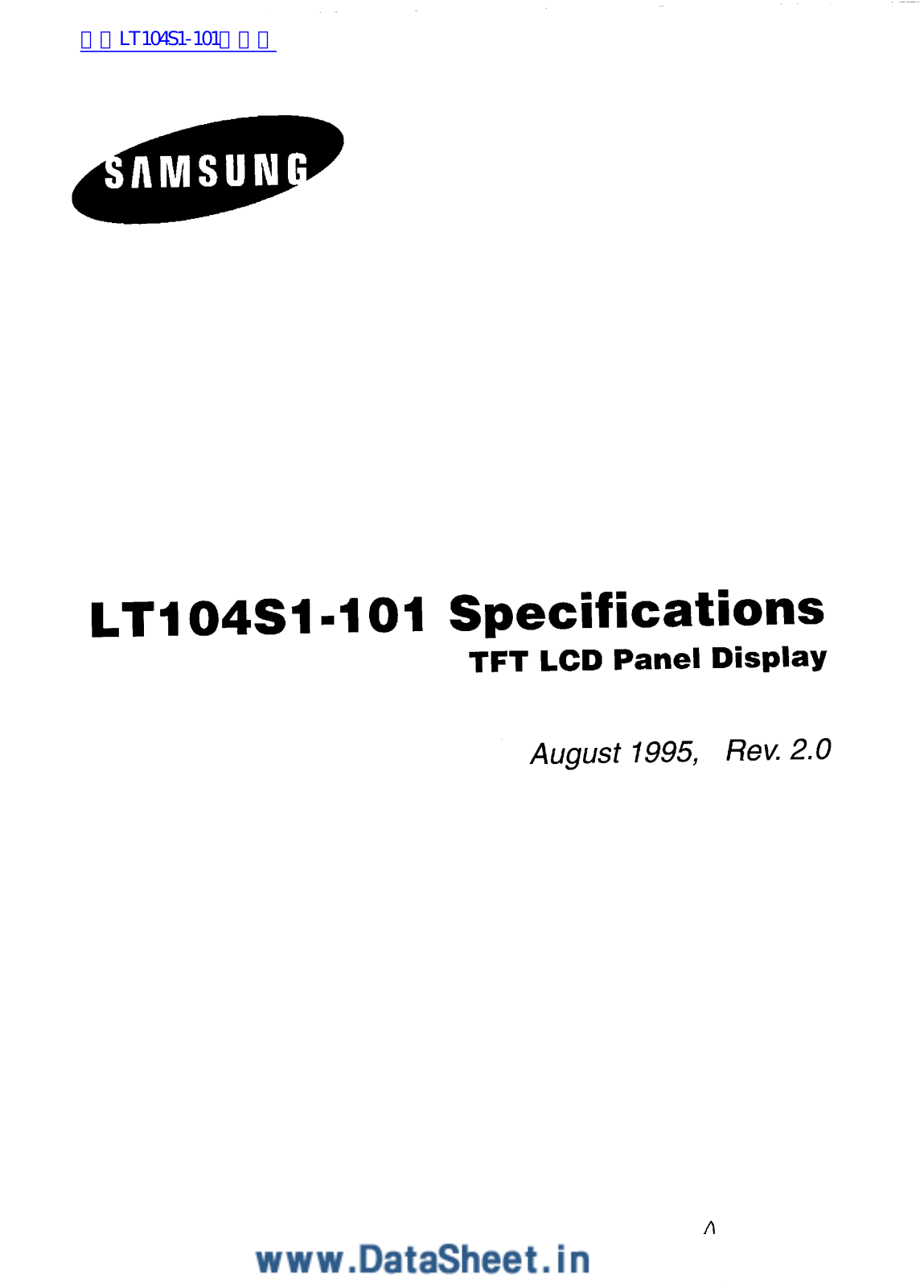 SAMSUNG LT104S1-101 Technical data