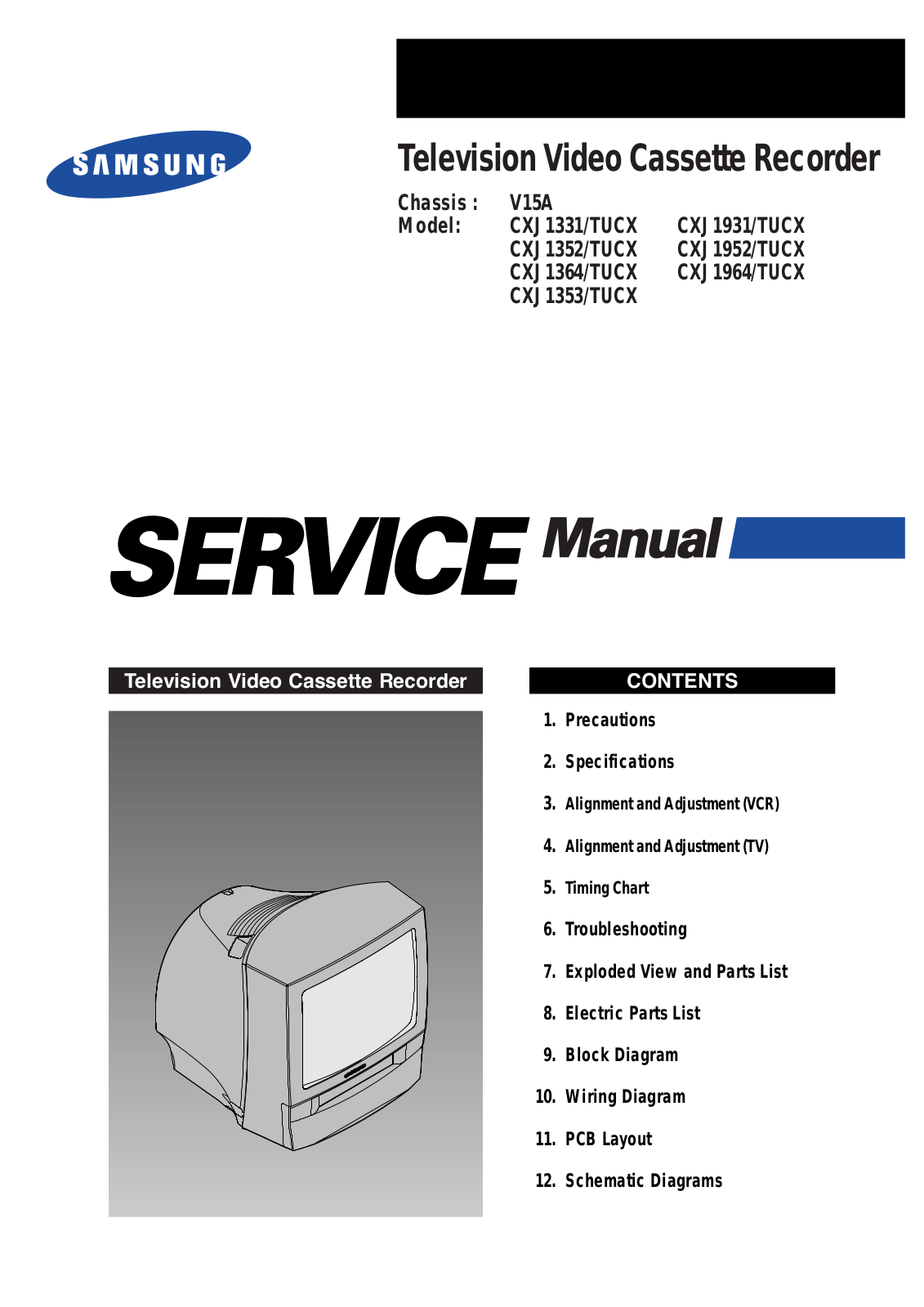 SAMSUNG CXJ1331-TUCX, CXJ1931-TUCX, CXJ1352-TUCX, CXJ1952-TUCX, CXJ1364-TUCX Service Manual