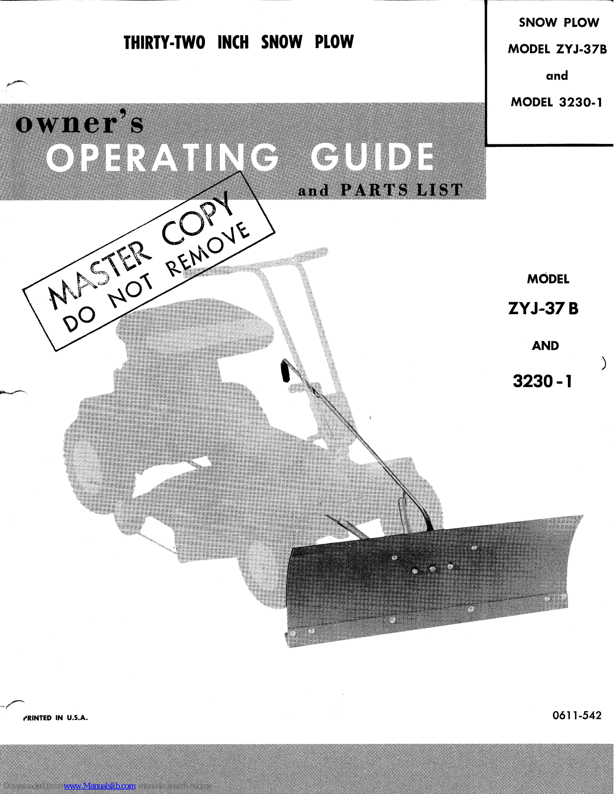 Yard-Man ZYJ-37B, 3203-1 Owners Operating Manual And Parts List